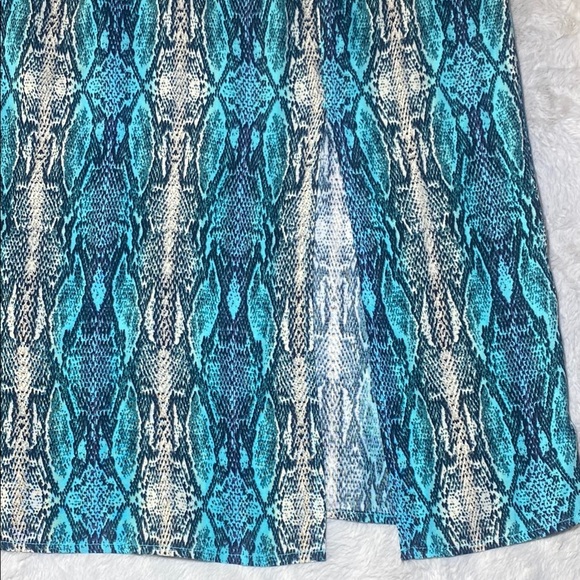 Blue and Black Midi Slip Dress with Spaghetti Straps - Picture 6 of 7